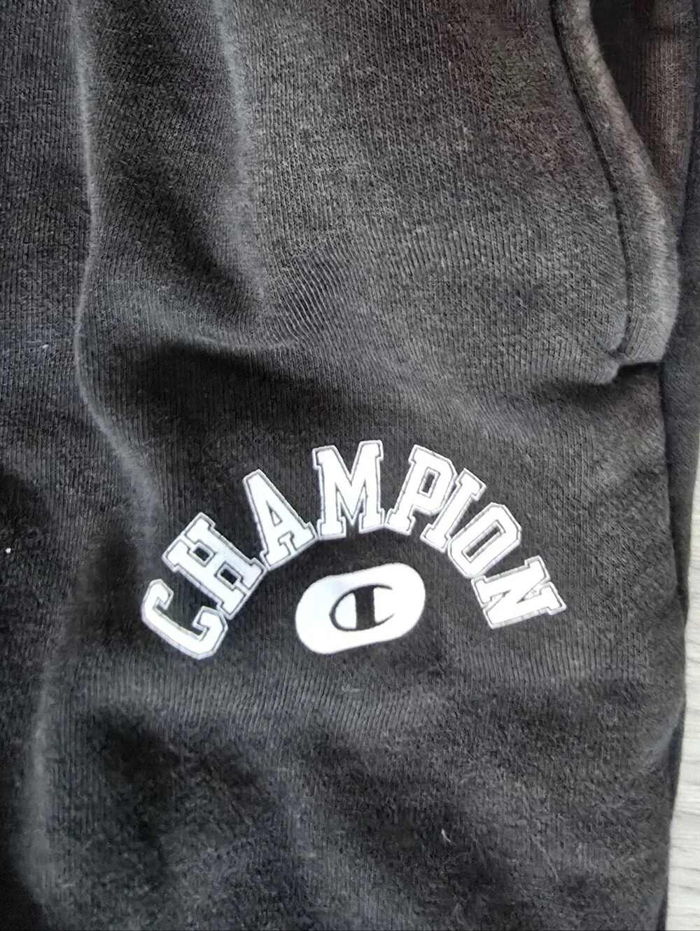 Champion Mens Acid Black Jogger Sweatpants with Logo Size L